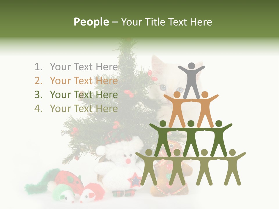 Snow Cats Tree PowerPoint Template