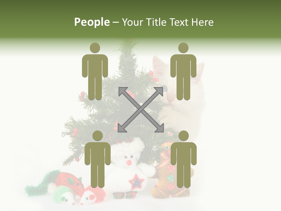 Snow Cats Tree PowerPoint Template