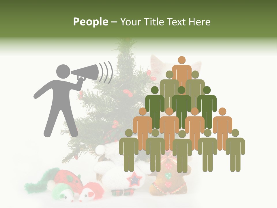 Snow Cats Tree PowerPoint Template