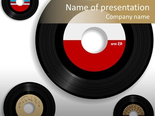 A Group Of Records On A White Background PowerPoint Template