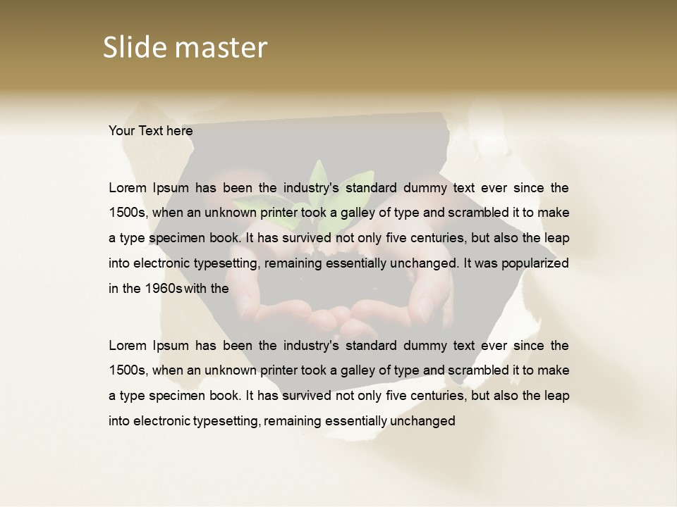 Growth Hand Rip PowerPoint Template