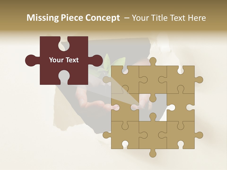 Growth Hand Rip PowerPoint Template