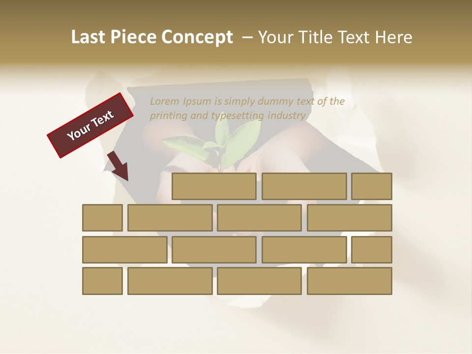 Growth Hand Rip PowerPoint Template