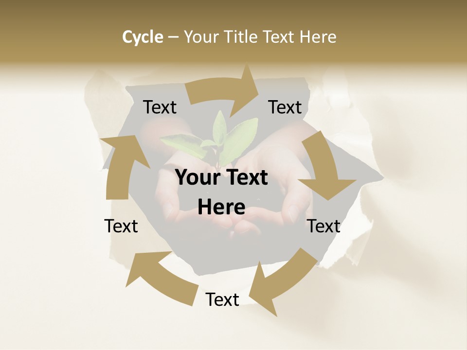Growth Hand Rip PowerPoint Template