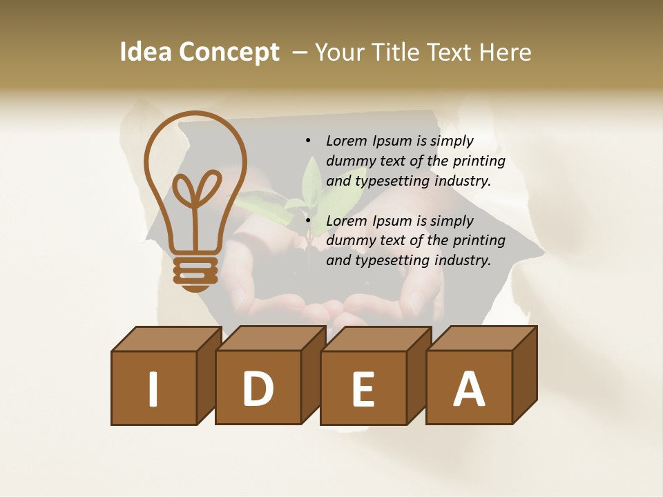 Growth Hand Rip PowerPoint Template