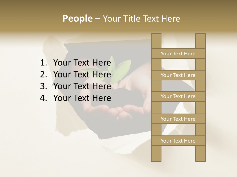 Growth Hand Rip PowerPoint Template