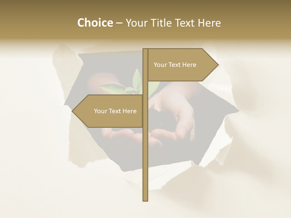 Growth Hand Rip PowerPoint Template