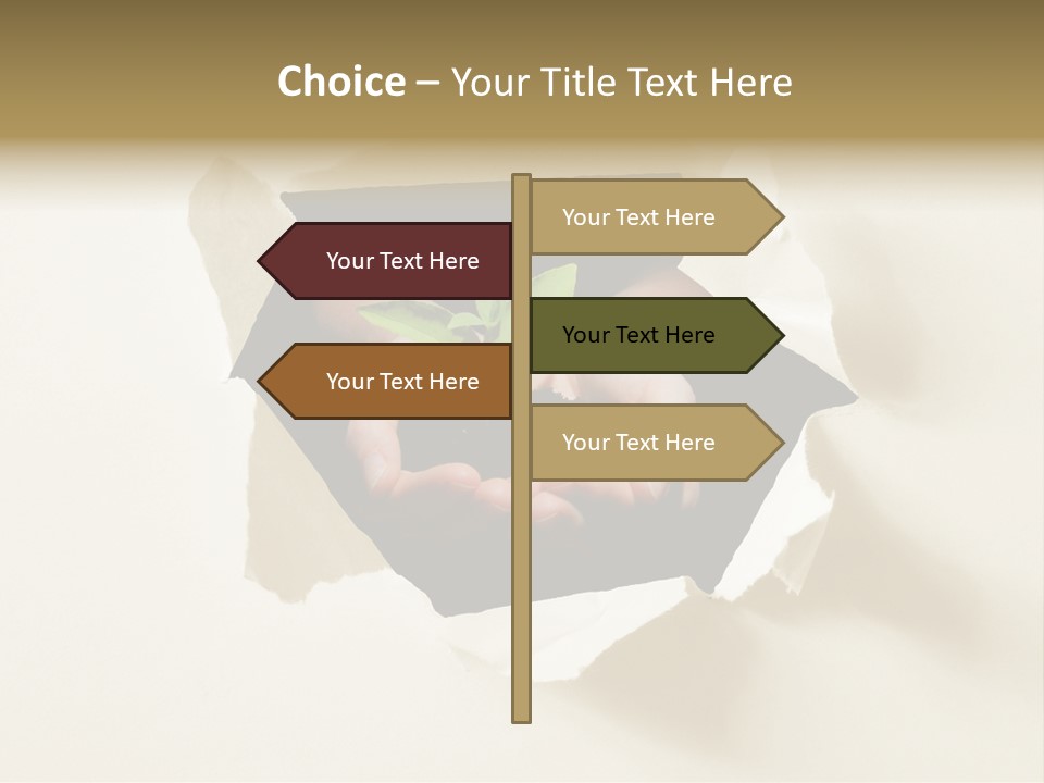 Growth Hand Rip PowerPoint Template