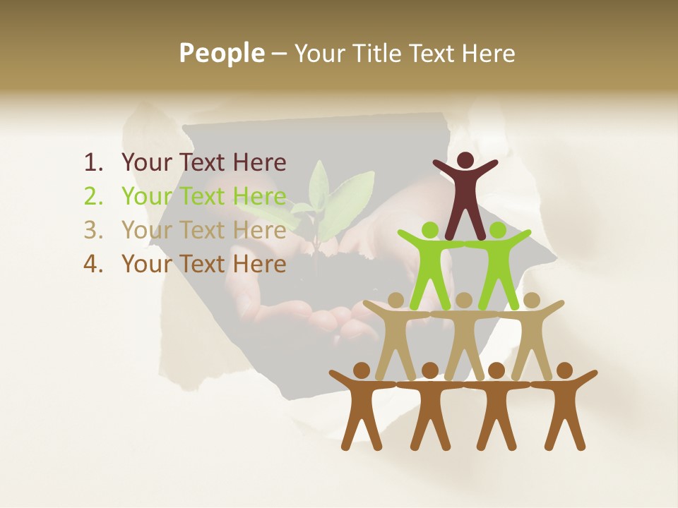 Growth Hand Rip PowerPoint Template