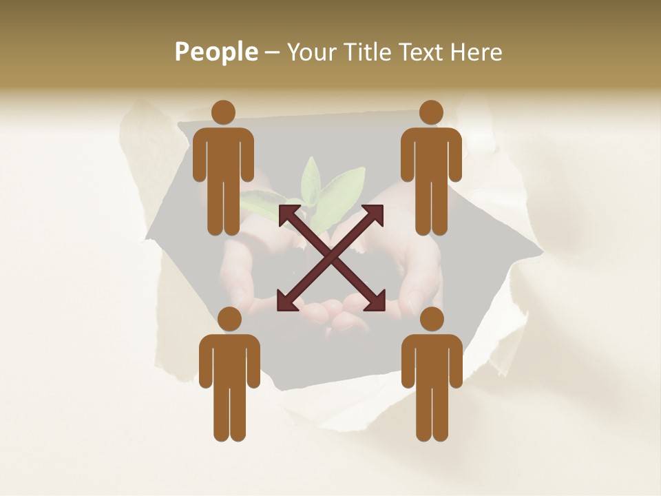 Growth Hand Rip PowerPoint Template