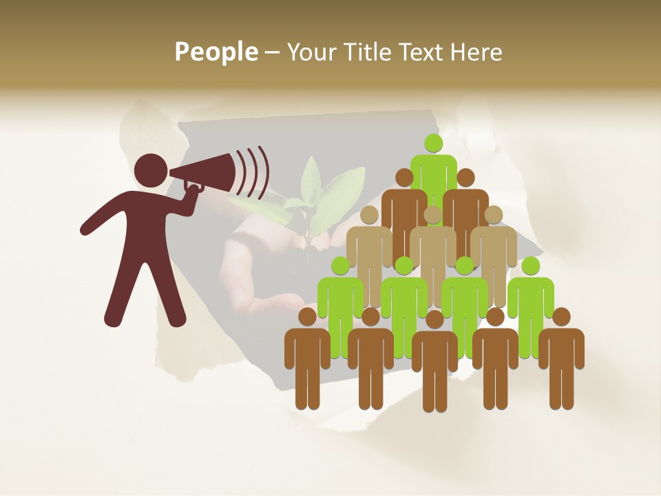 Growth Hand Rip PowerPoint Template