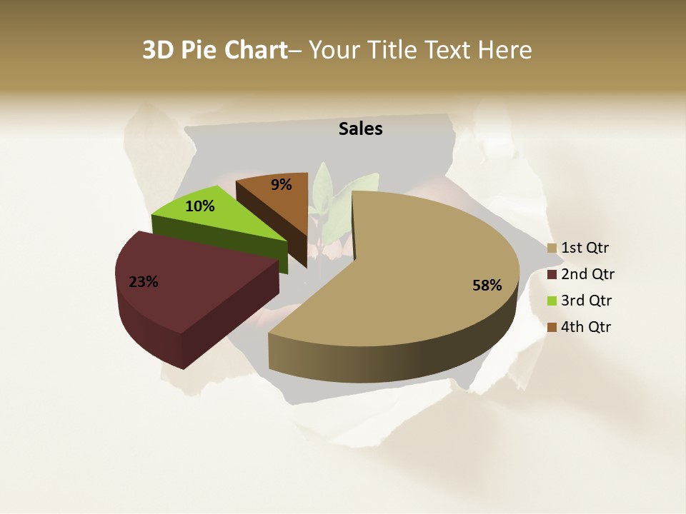 Growth Hand Rip PowerPoint Template