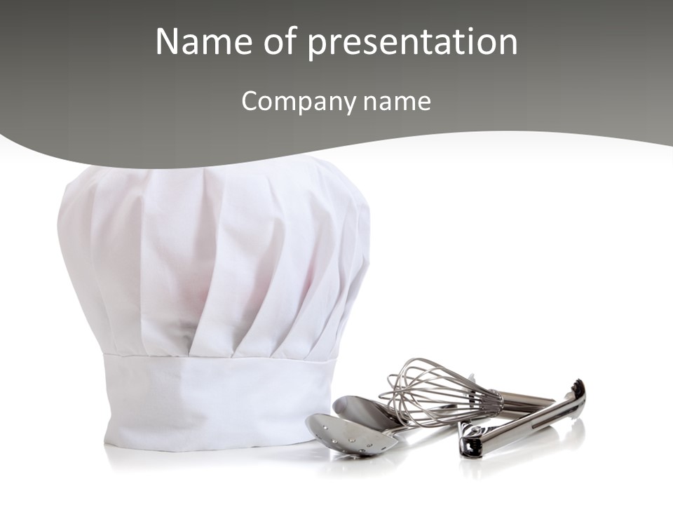 A Chef's Hat And Spoons On A White Table PowerPoint Template