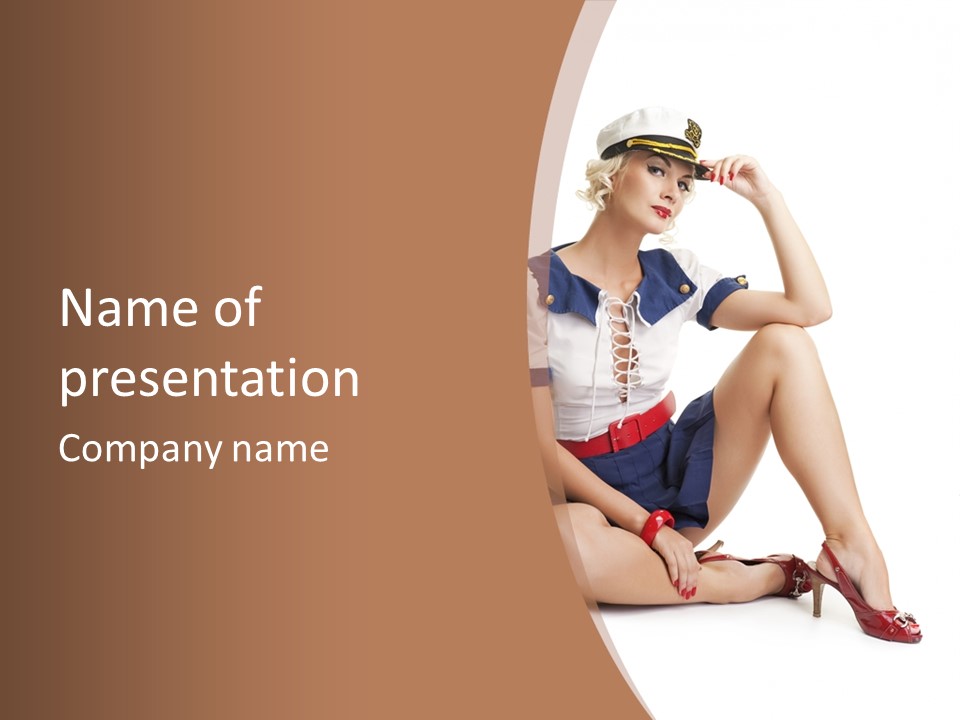 Isolated Glamour Pose PowerPoint Template