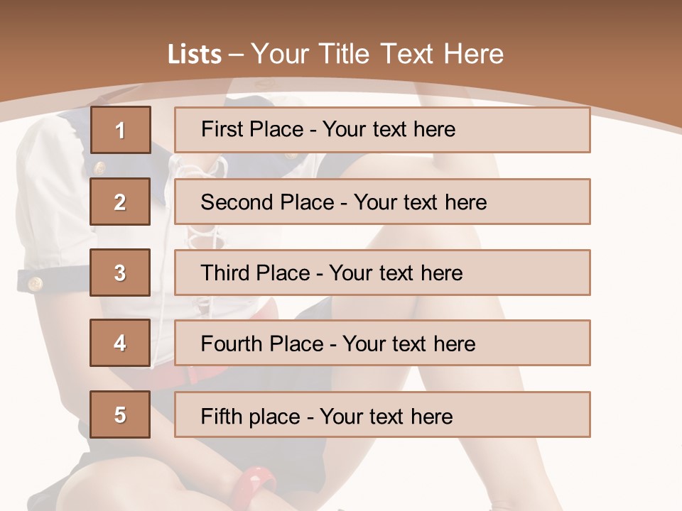 Isolated Glamour Pose PowerPoint Template