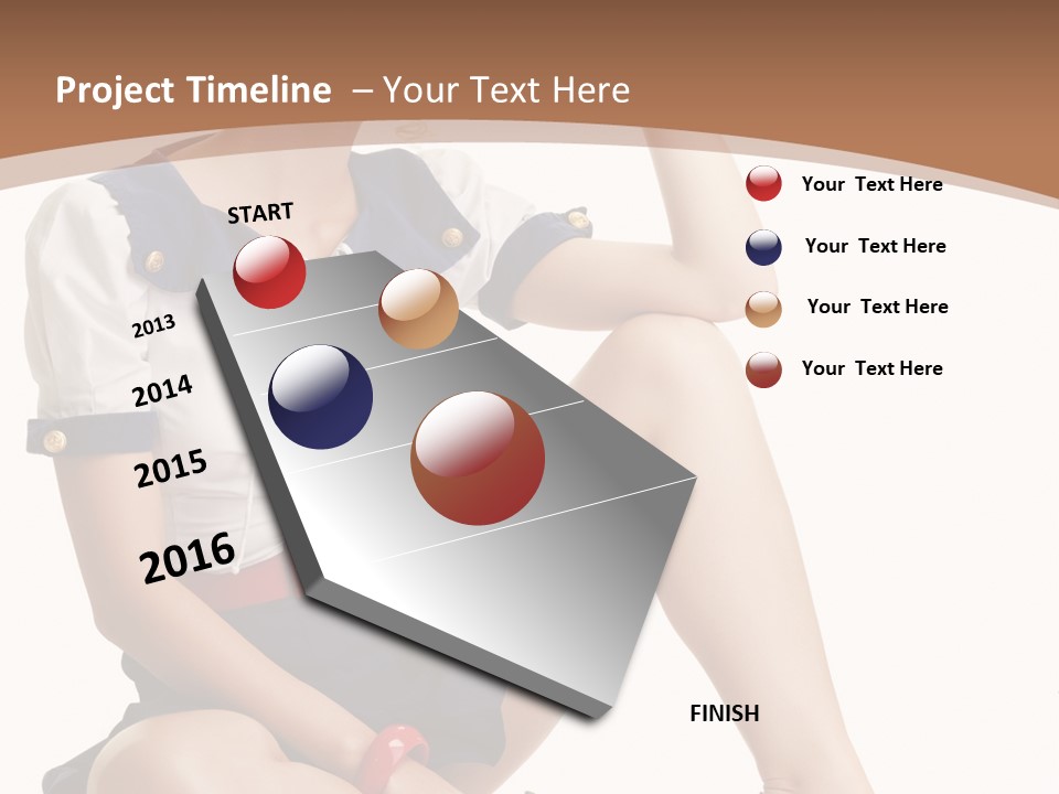 Isolated Glamour Pose PowerPoint Template