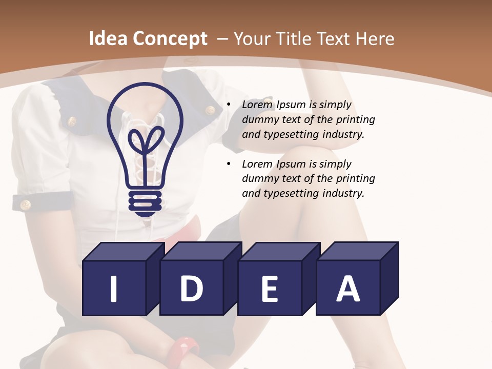 Isolated Glamour Pose PowerPoint Template