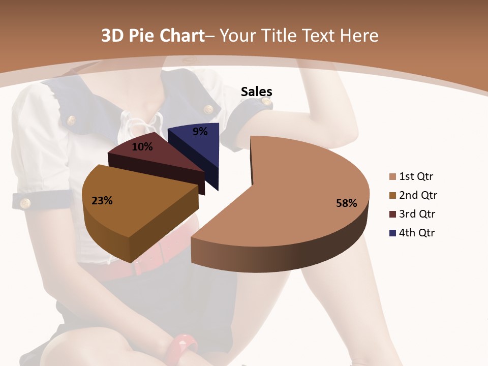 Isolated Glamour Pose PowerPoint Template