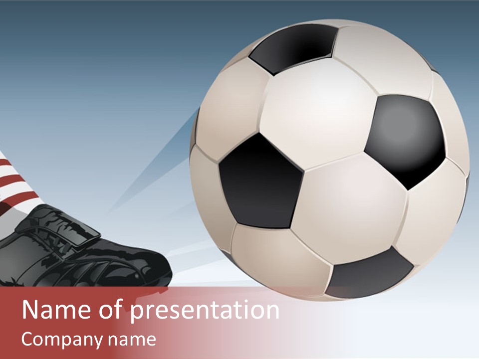 A Soccer Ball And A Soccer Shoe Powerpoint Template PowerPoint Template