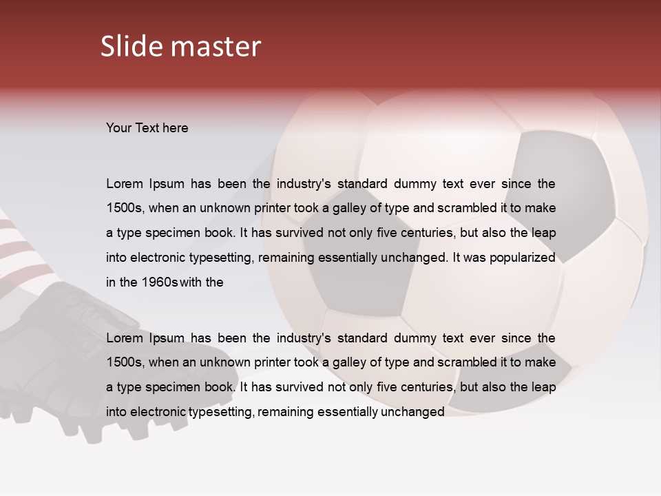 A Soccer Ball And A Soccer Shoe Powerpoint Template PowerPoint Template