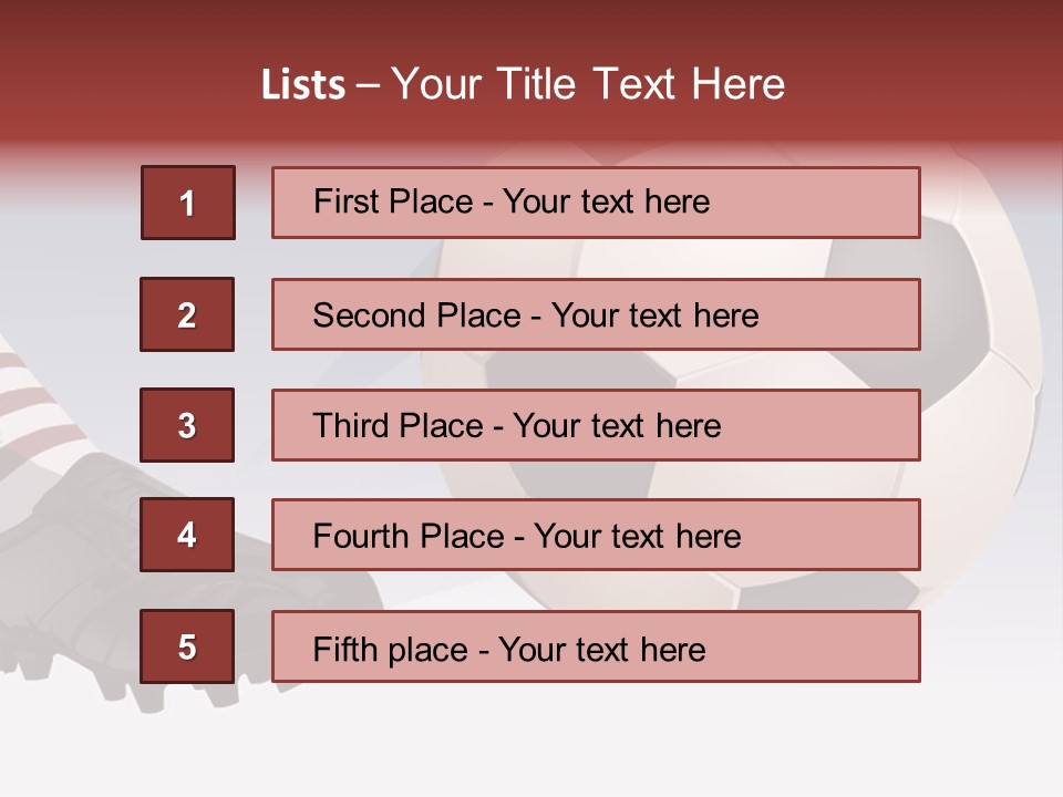 A Soccer Ball And A Soccer Shoe Powerpoint Template PowerPoint Template
