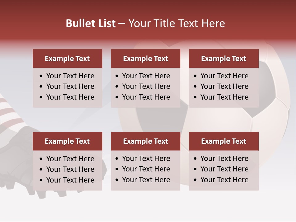 A Soccer Ball And A Soccer Shoe Powerpoint Template PowerPoint Template