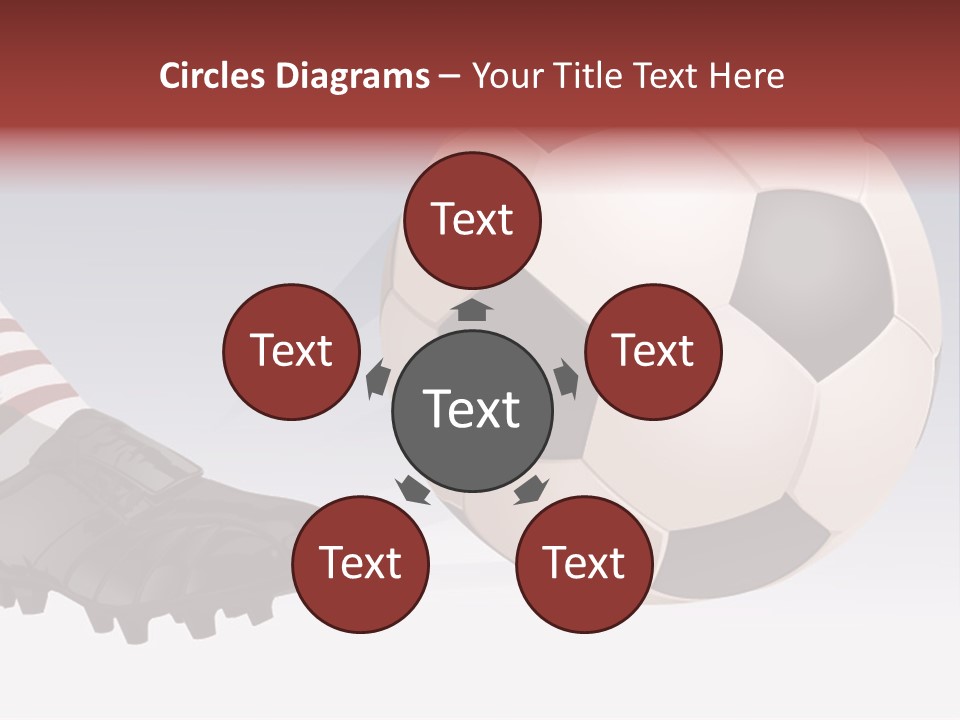 A Soccer Ball And A Soccer Shoe Powerpoint Template PowerPoint Template