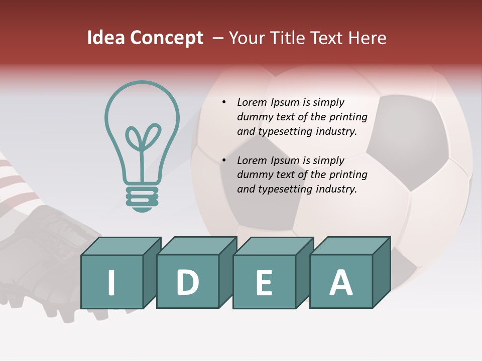 A Soccer Ball And A Soccer Shoe Powerpoint Template PowerPoint Template