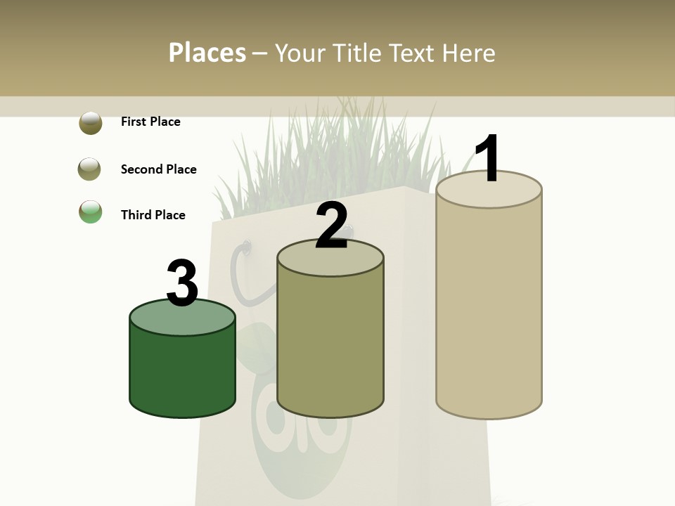 A Paper Bag With Grass Inside Of It PowerPoint Template