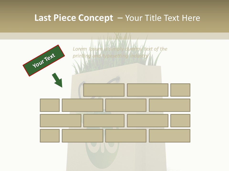 A Paper Bag With Grass Inside Of It PowerPoint Template
