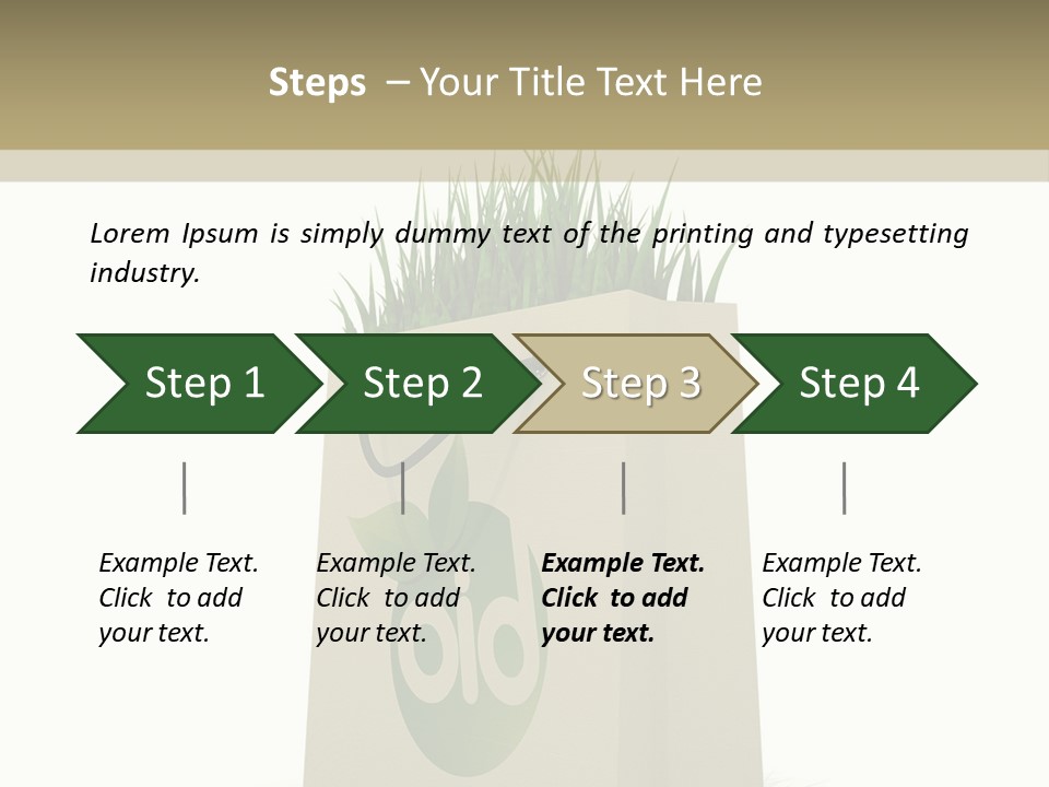 A Paper Bag With Grass Inside Of It PowerPoint Template