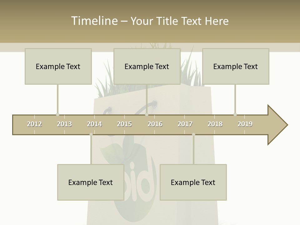 A Paper Bag With Grass Inside Of It PowerPoint Template