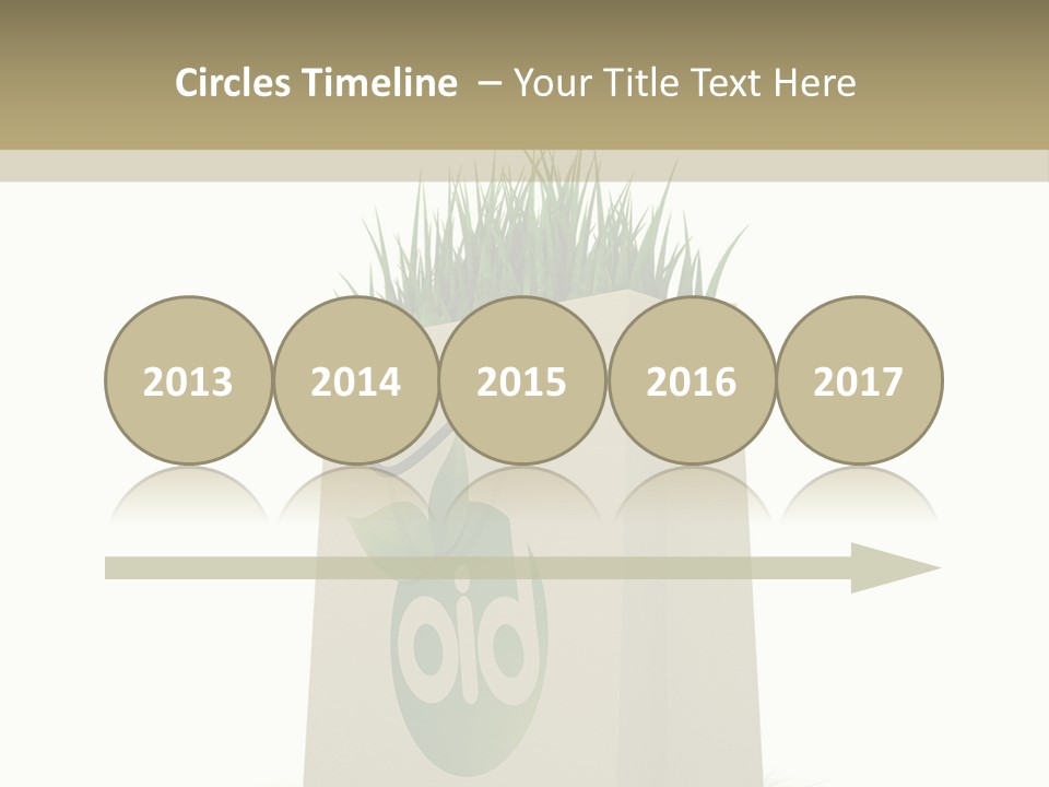 A Paper Bag With Grass Inside Of It PowerPoint Template