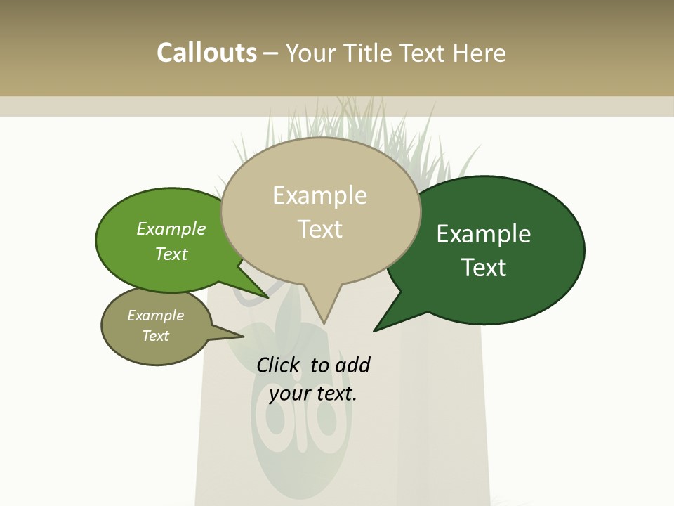 A Paper Bag With Grass Inside Of It PowerPoint Template