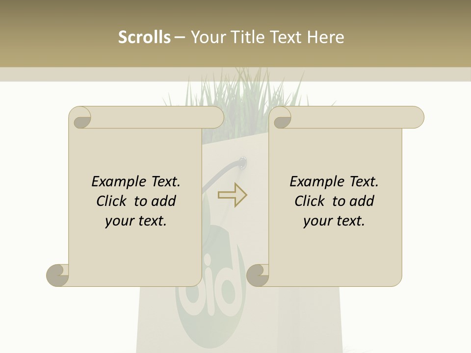 A Paper Bag With Grass Inside Of It PowerPoint Template