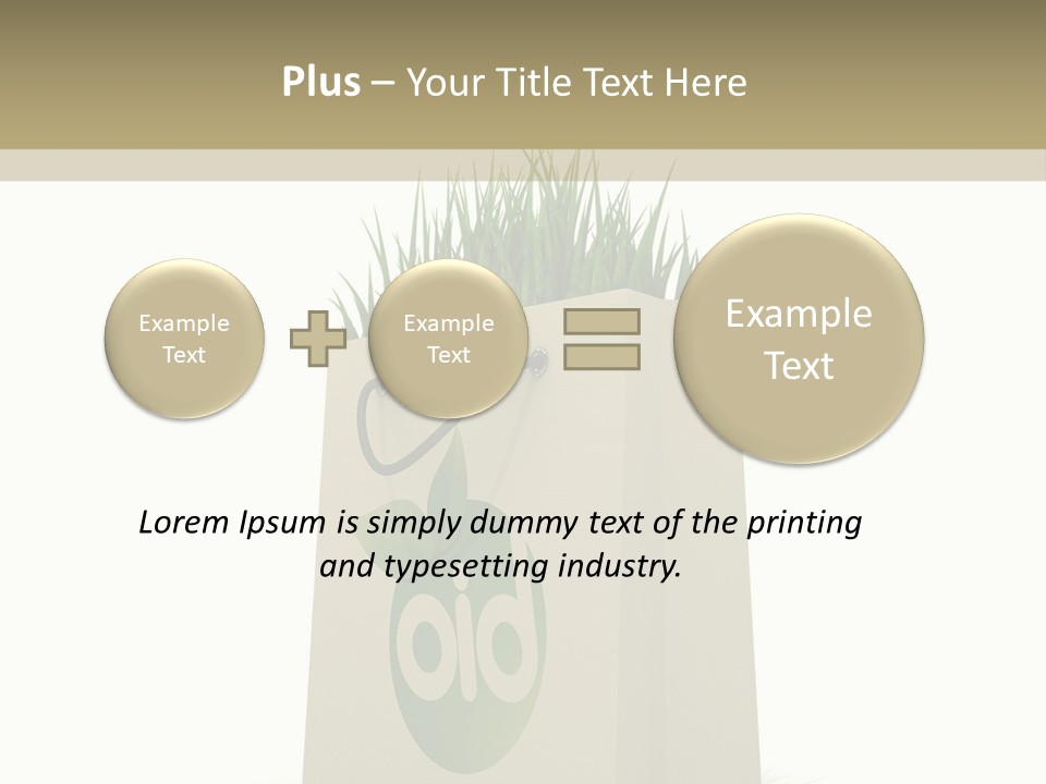 A Paper Bag With Grass Inside Of It PowerPoint Template