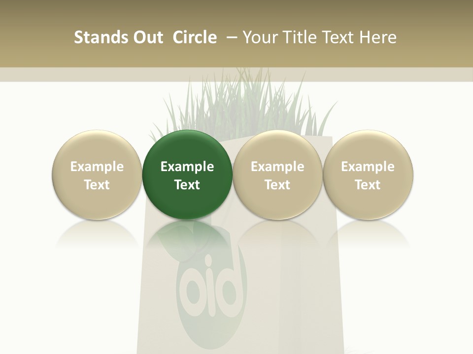 A Paper Bag With Grass Inside Of It PowerPoint Template