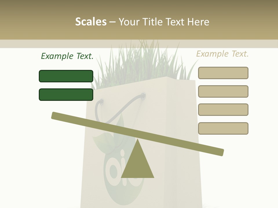 A Paper Bag With Grass Inside Of It PowerPoint Template