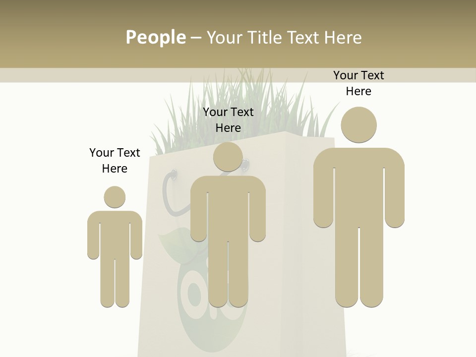A Paper Bag With Grass Inside Of It PowerPoint Template