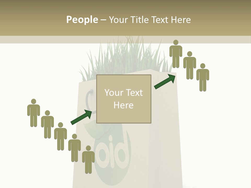 A Paper Bag With Grass Inside Of It PowerPoint Template