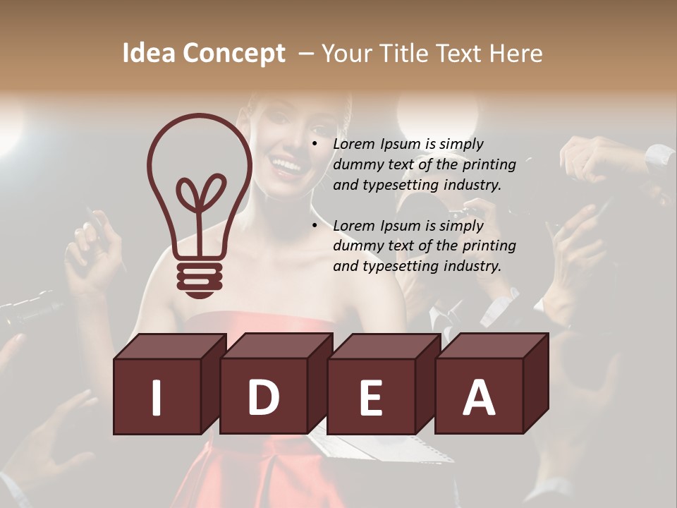 Success Idol Actress PowerPoint Template