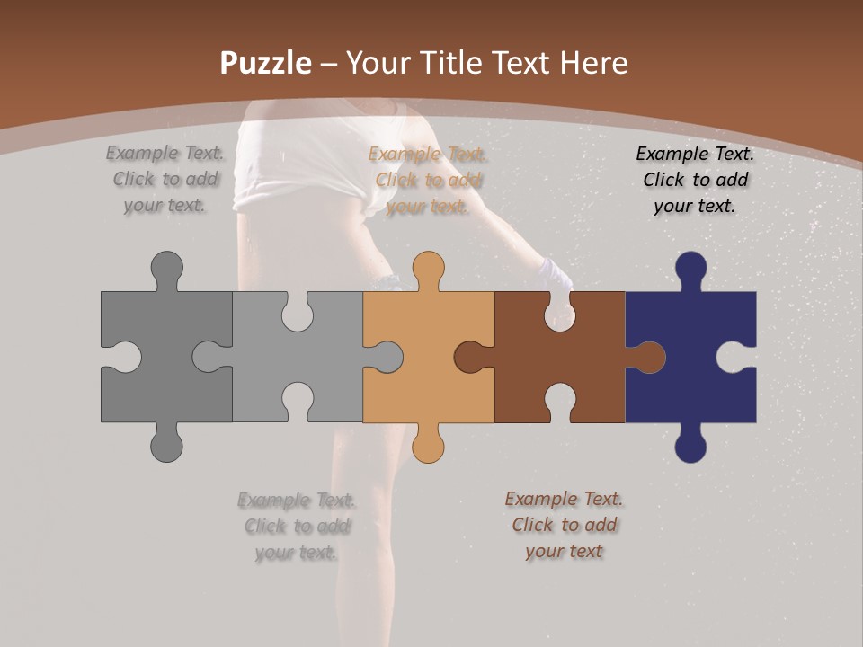 A Woman Jumping In The Air In The Rain PowerPoint Template