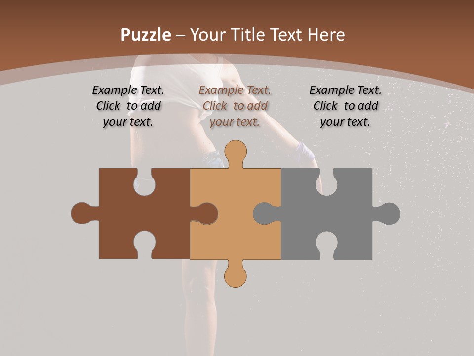 A Woman Jumping In The Air In The Rain PowerPoint Template