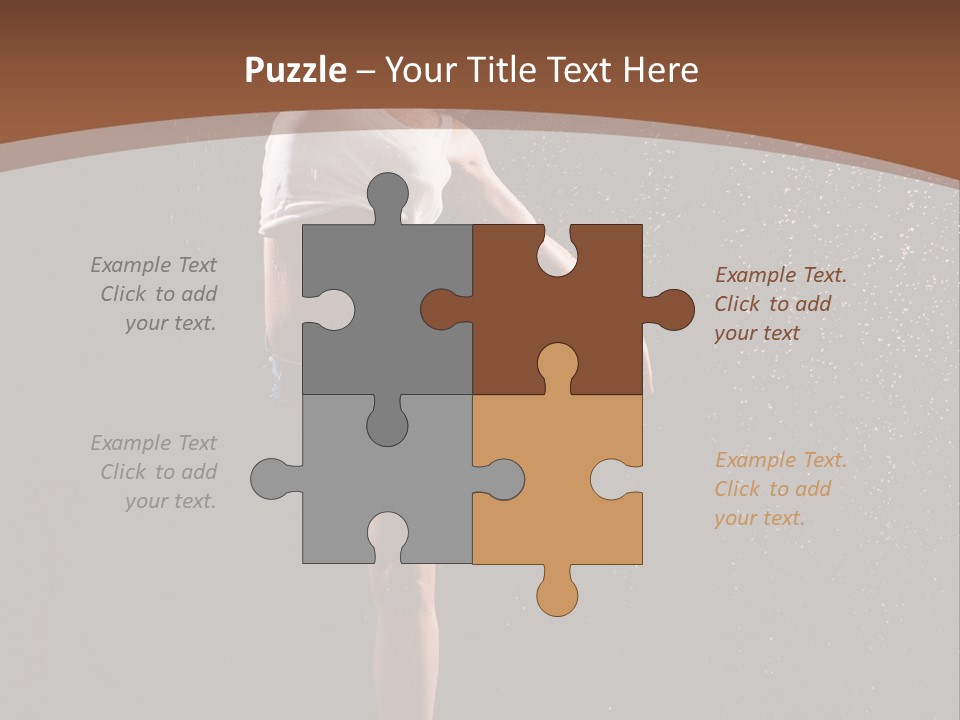 A Woman Jumping In The Air In The Rain PowerPoint Template