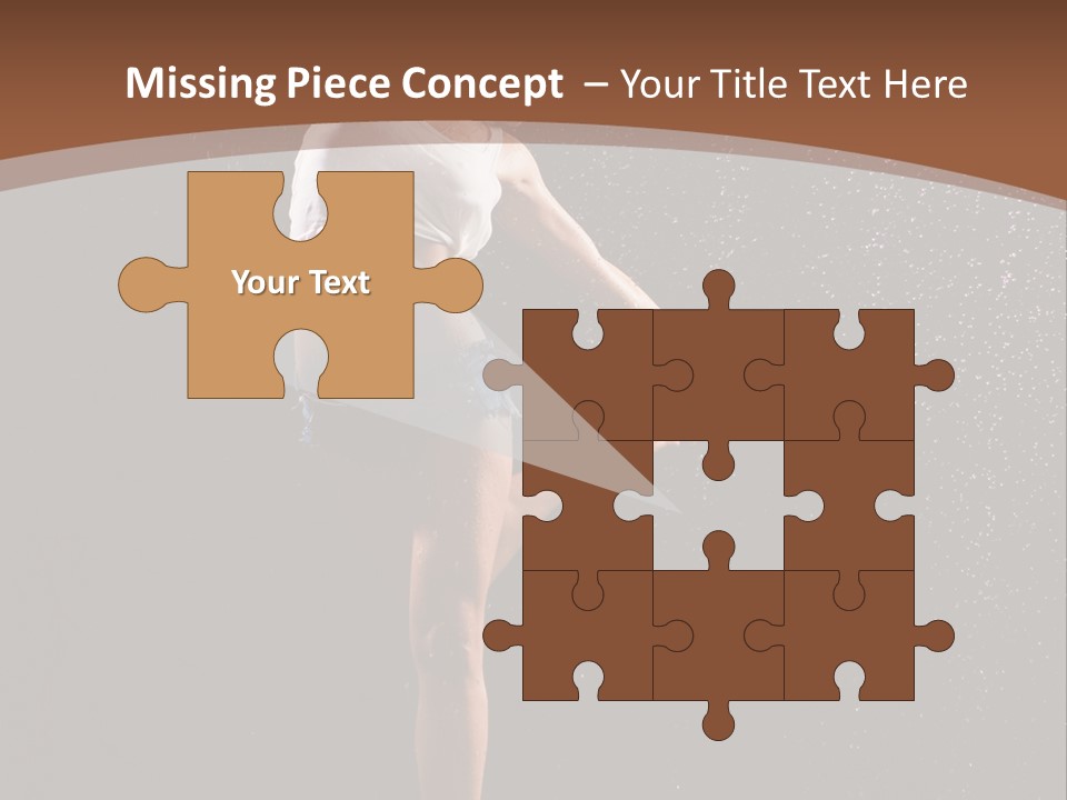 A Woman Jumping In The Air In The Rain PowerPoint Template