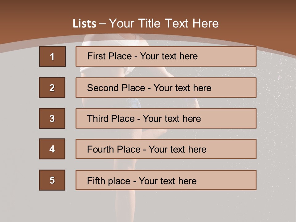 A Woman Jumping In The Air In The Rain PowerPoint Template