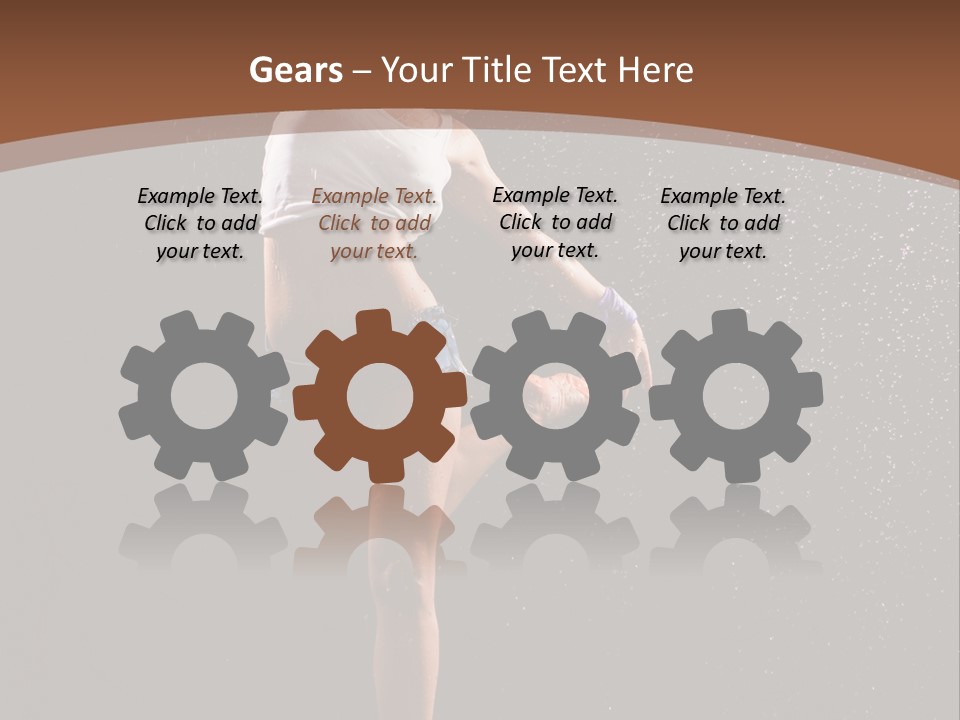 A Woman Jumping In The Air In The Rain PowerPoint Template