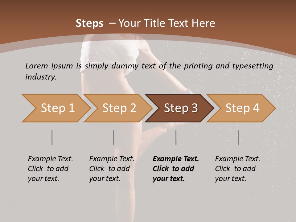 A Woman Jumping In The Air In The Rain PowerPoint Template