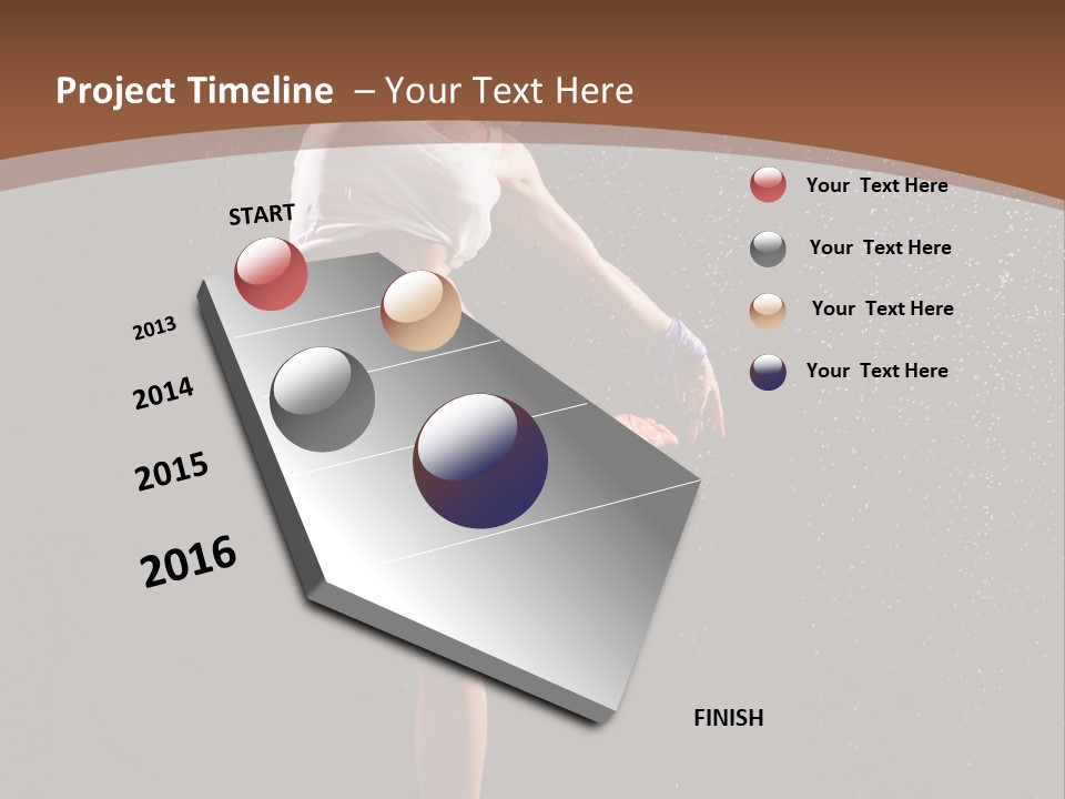 A Woman Jumping In The Air In The Rain PowerPoint Template