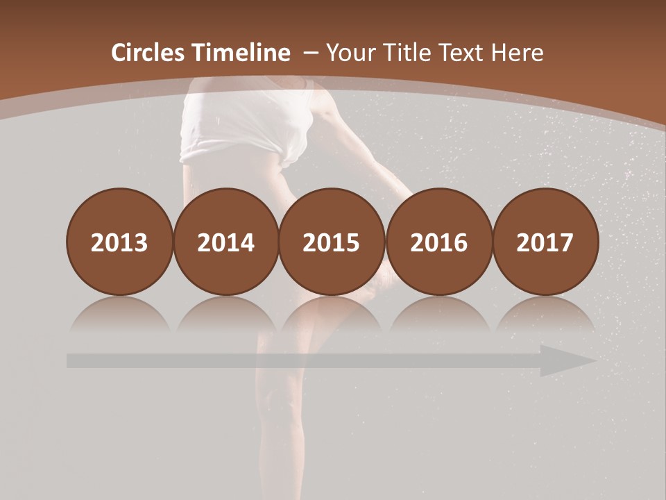 A Woman Jumping In The Air In The Rain PowerPoint Template